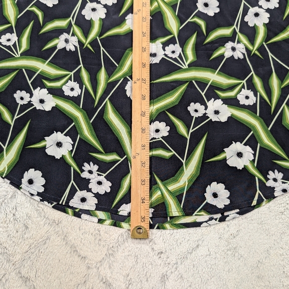 Equipment Dress Womens L Black Green Floral Brett Silk Shirtdress Botanical Chic - Picture 5 of 5